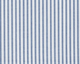 Round Tablecloth in Polo Sail Blue Stripe on White