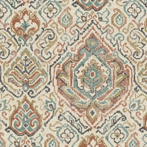Scalloped Valance in Cathell Clay Medallion Weathered Persian Rug Design- Large Scale