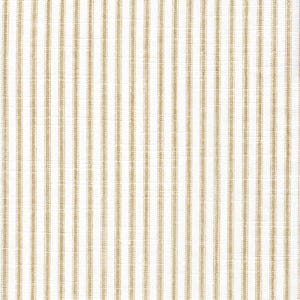 Round Tablecloth in Classic Shoreline Tan Ticking Stripe on White