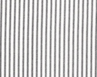 Bed Runner in Classic Black Ticking Stripe on White