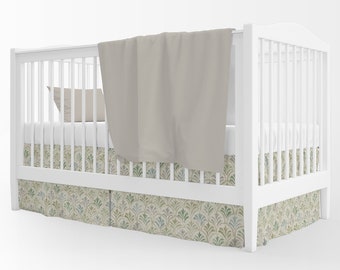 Tailored Crib Skirt in Countess Bay Green Watercolor