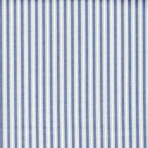 Tailored Tier Cafe Curtain Panels Pair in Polo Sail Blue Stripe on White