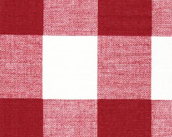 Round Tablecloth in Anderson Pompeian Dark Red Buffalo Check Plaid