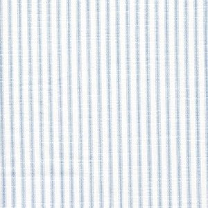 Gathered Crib Skirt in Classic Mist Blue Ticking Stripe on White