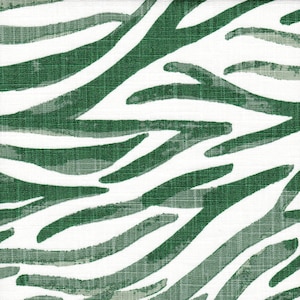 Tailored Valance in Babur Fairway Green Watercolor Wavy Stripe