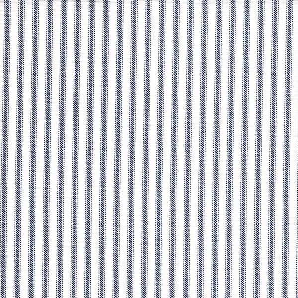 Tailored Bed Skirt in Classic Navy Blue Ticking Stripe on White