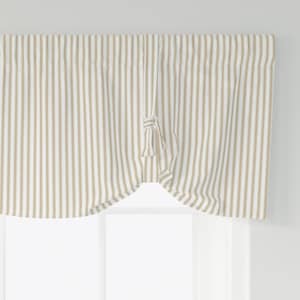 Tie-up Valance in Berlin Sand Beige Ticking Stripe on Cream