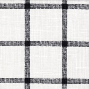 Scalloped Valance in Aaron Ink Black Windowpane Plaid