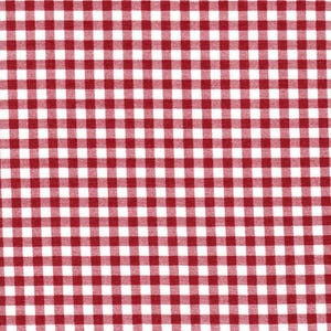 Rod Pocket Curtain Panels Pair in Large Gingham Check Pompeian Dark Red on White