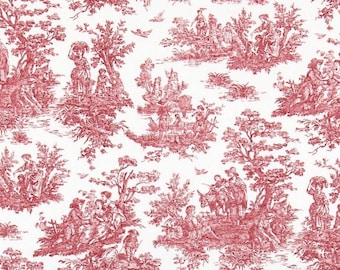 Duvet Cover in Jamestown Pompeian Red Colonial Country Toile