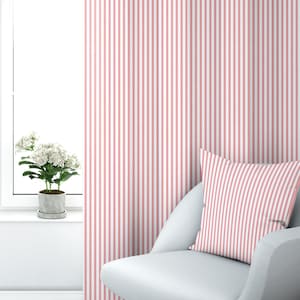 Rod Pocket Curtain Panels Pair in Classic Lipstick Red Ticking Stripe on White