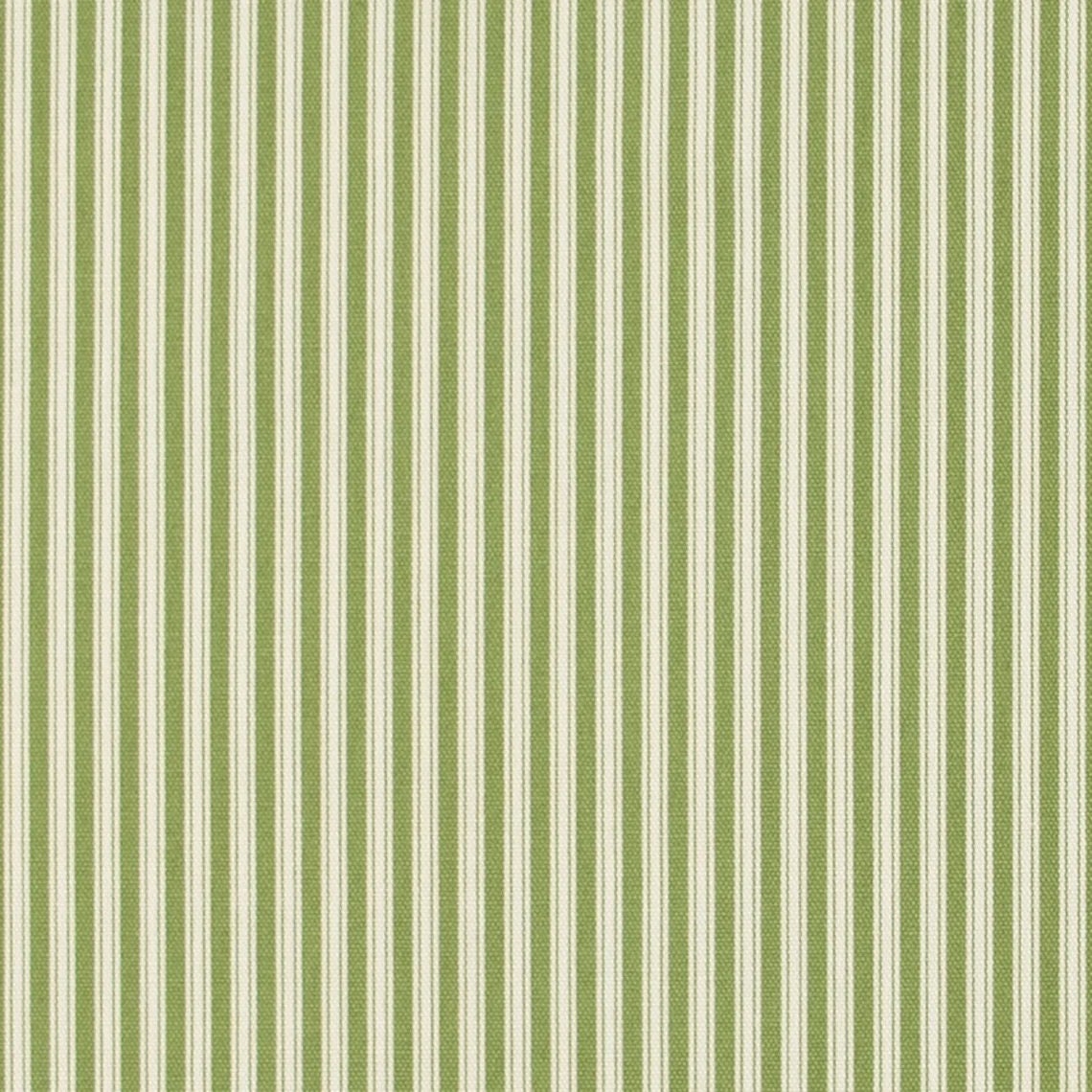 Gathered Crib Skirt in Polo Jungle Green Stripe on Cream