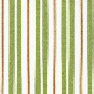 Tailored Valance in Newbury Aloe Green Stripe- Green, Brown, White