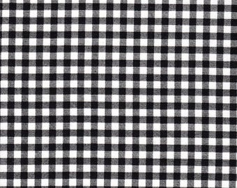 Fabric Cut Yardage in Black Premier Gingham Check on White