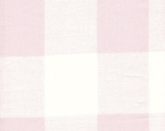 Gathered Crib Skirt in Anderson Bella Pale Pink Buffalo Check Plaid