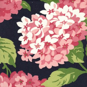 Gathered Crib Skirt in Summerwind Frolic Rose Pink Hydrangea Floral, Large Scale