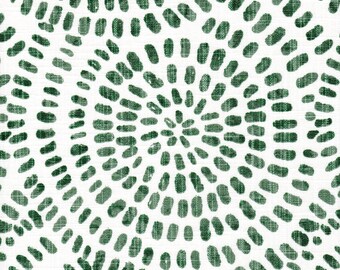 Fabric Cut Yardage in Cecil Fairway Green Watercolor Circular Dot Geometric