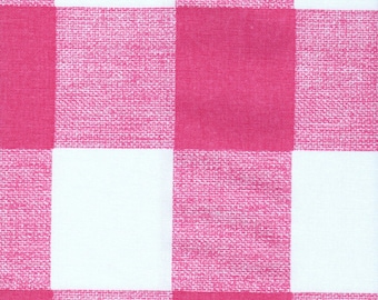 Fabric Cut Yardage in Anderson Flamingo Pink Buffalo Check Plaid