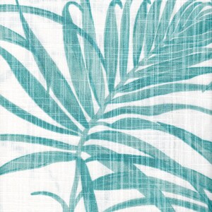 Tab Top Curtain Panels Pair in Karoo Cancun Blue Watercolor Tropical Foliage