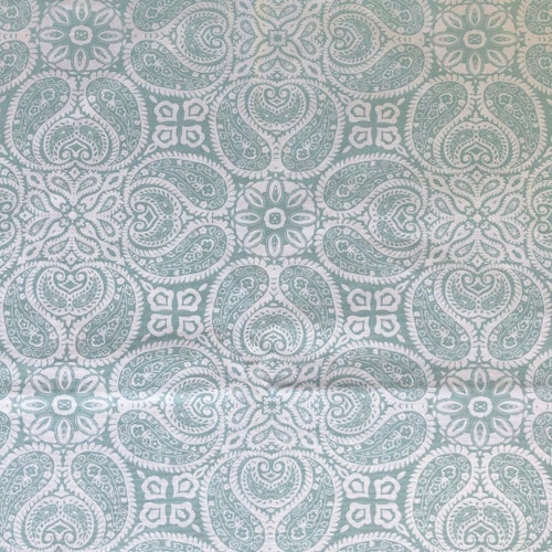 Tailored Bedskirt in Tibi Spa shops Green Geometric Paisley