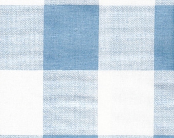 Tailored Crib Skirt in Anderson Weathered Pale Blue Buffalo Check Plaid