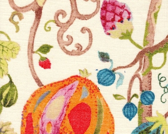 Empress Swag Valance in Tudor Summer Jacobean Floral, Tree of Life, Large Scale Multi-Color