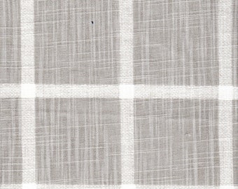 Scalloped Valance in Modern Farmhouse Abbot French Grey Windowpane Plaid