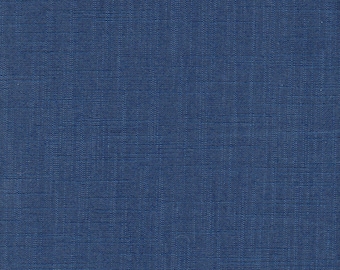 Bed Runner in Dyed Solid Italian Denim Blue Cotton Slub Canvas