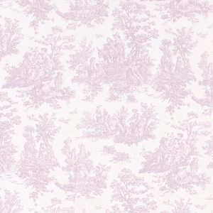 Scalloped Valance in Jamestown Orchid Lavender Colonial Country Toile