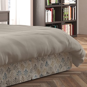 Tailored Bed Skirt in Countess Harbor Blue Watercolor