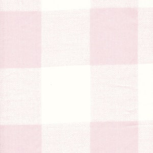 Tailored Tier Cafe Curtain Panels Pair in Anderson Bella Pale Pink Buffalo Check Plaid