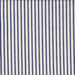 Round Tablecloth in Berlin Dark Blue Ticking Stripe on Cream