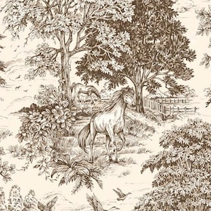 May include: A black and white illustration of a horse running through a forest. The horse is in the foreground, and the trees are in the background. There are also some birds flying in the air.