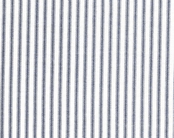 Pillow Sham in Classic Navy Blue Ticking Stripe on White