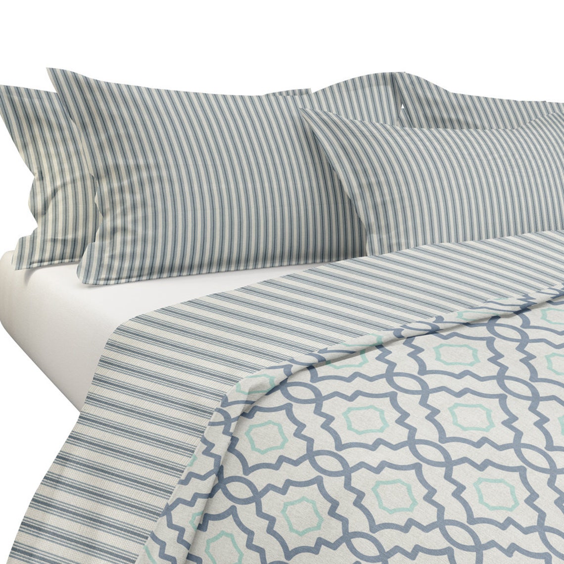 Pillow Sham in Cottage Navy Blue Stripe Etsy