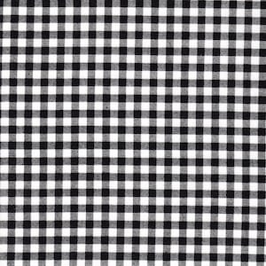 Tie-up Valance in Black Large Gingham Check on White