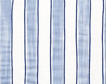 Fabric Cut Yardage in Brush Stripes Mist Blue Stripe Slub Canvas
