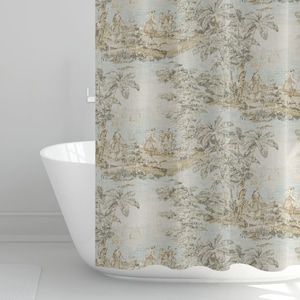 Shower Curtain in Bosporus Flax Renaissance Toile
