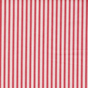 Rod Pocket Curtain Panels Pair in Polo Calypso Rose Red Stripe on Off-White