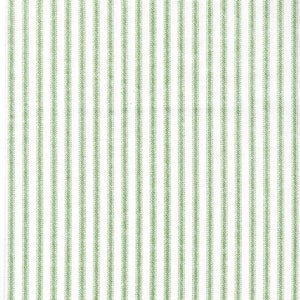Scalloped Valance in Classic Sage Green Ticking Stripe on White