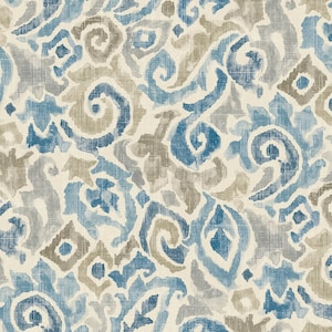 Tailored Bed Skirt in Jester Delft Blue Paisley Watercolor