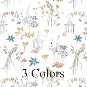 Let It Crane Fabric Samples from Carolina Linens