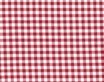 Fabric Cut Yardage in Premier Gingham Check Pompeian Dark Red on White