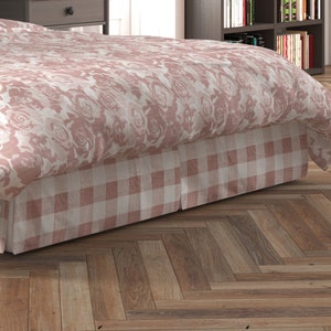 Tailored Bed Skirt in Anderson Blush Buffalo Check Plaid