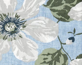 Fabric Cut Yardage in Nelly Antique Blue Floral, Large Scale