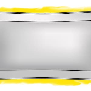 May include: A yellow frame with a white inner frame. The frame is empty.