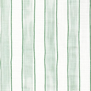 Empress Swag Valance in Brush Stripes Pistachio Green Stripe Slub Canvas