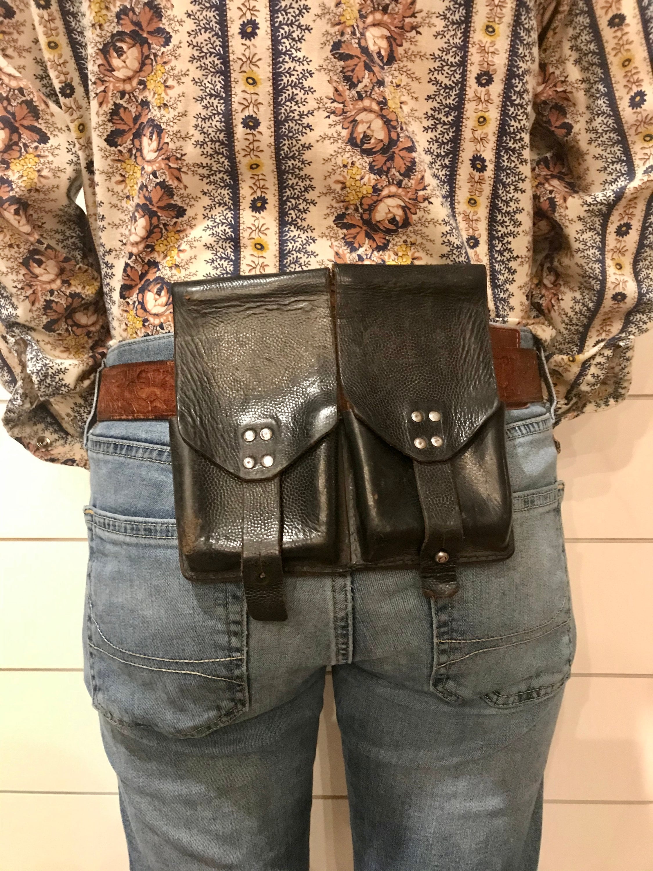 Vintage leather fanny pack leather utility belt western belt Etsy