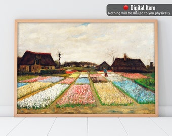 チューリップ畑 ゴッホ オランダの花壇 すぐに掛けられるキャンバス
