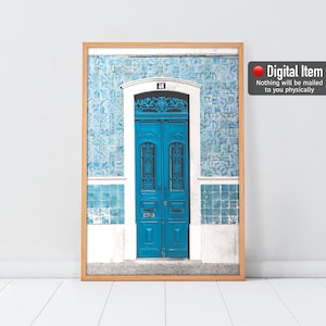 Lisboa Blue Door Print: Portugal Architecture (Digital Download)